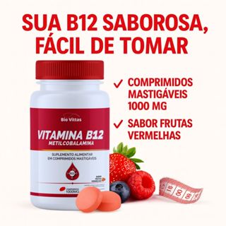 Vitamina B12 Metilcobalamina - Mastigável/Sublingual Bio Vittas: Energia e Saúde em Cada Comprimido em Oferta na Shopee