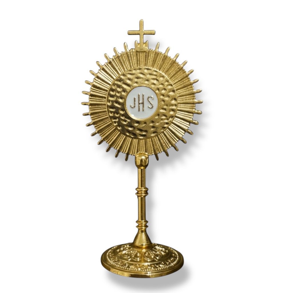 Ostensório Pequeno De Mesa Miniatura Lembrança 10cm Cor Dourado