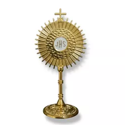 Ostensório Pequeno De Mesa Miniatura Lembrança 10cm Cor Dourado
