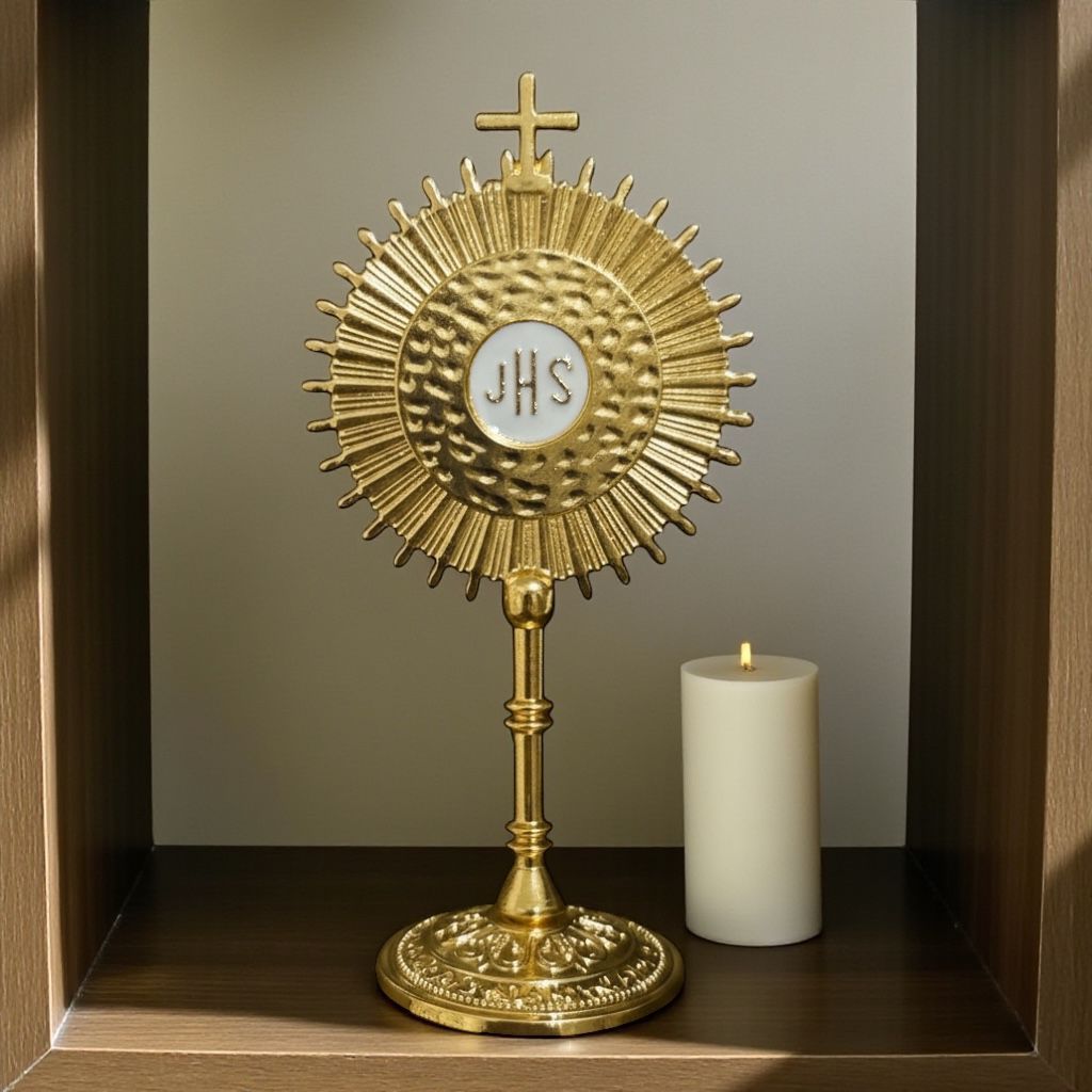 Ostensorio de Mesa JHS Eucaristia Enfeite Decoração 7cm
