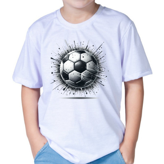Camiseta camisa blusa INFANTIL BOLA FUTEBOL JOGADOR algodão100%