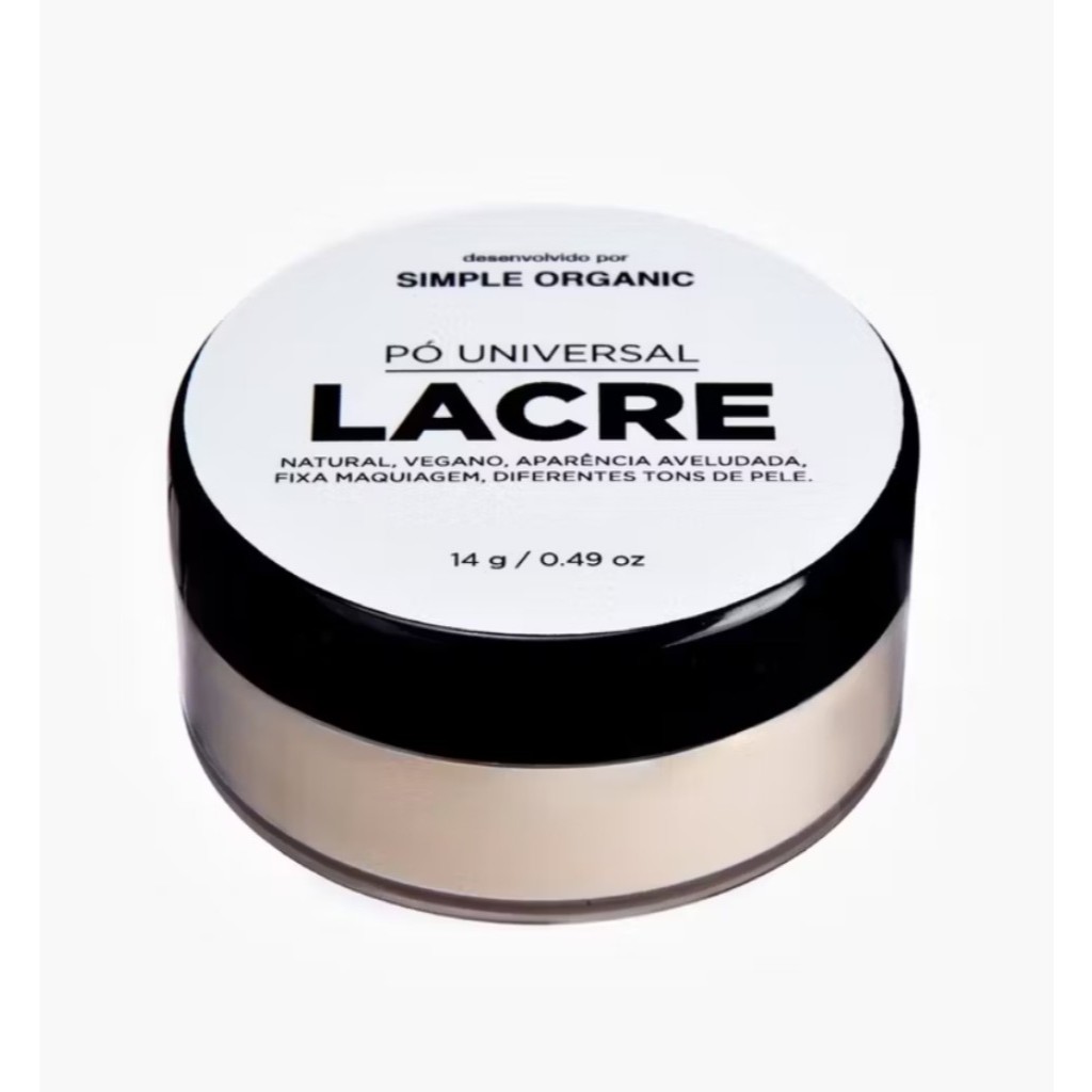 Pó Lacre Translúcido Ultra Fino Universal Simple Organic 14g