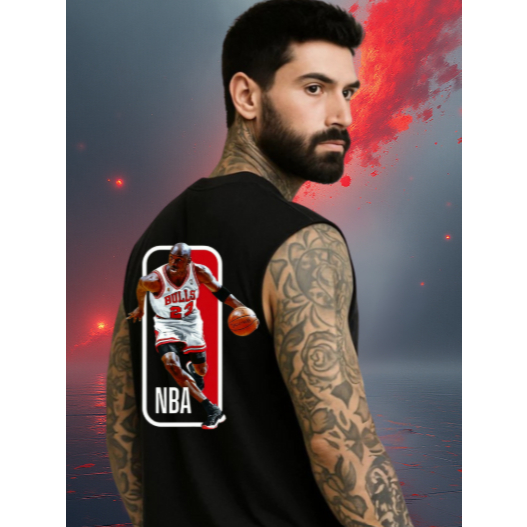 Regata Camiseta Basquete Oversized Academia masculino machao  basquete Algodão Treino Longline NBA unissex