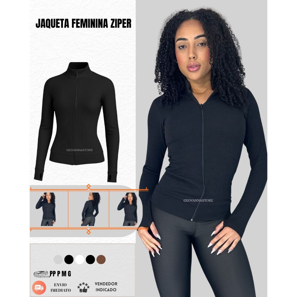 Casaquinho Jaquetinha Ziper Frontal Treino Academia Esportiva Casaco Jaqueta Feminina em Oferta na Shopee