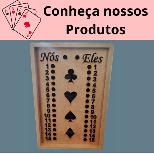 Caixa 18x12x5 organizador para baralho Duplo com marcador De Truco Em Mdf cores Cru caixa Porta Baralhos — imagem 2 de 2