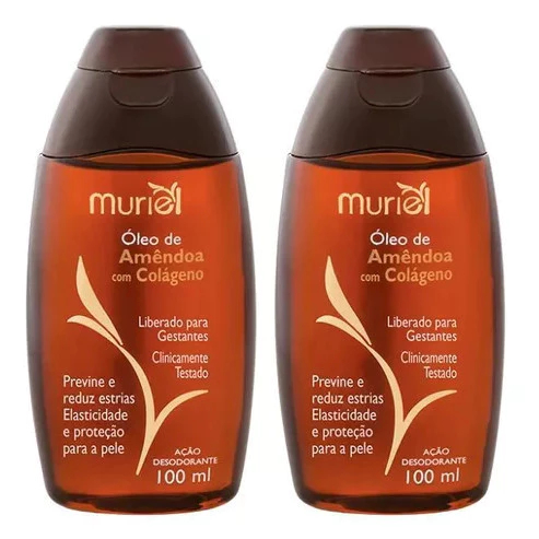 2 Óleo Corporal Amendoa Com Colageno Muriel 100ml em Oferta na Shopee