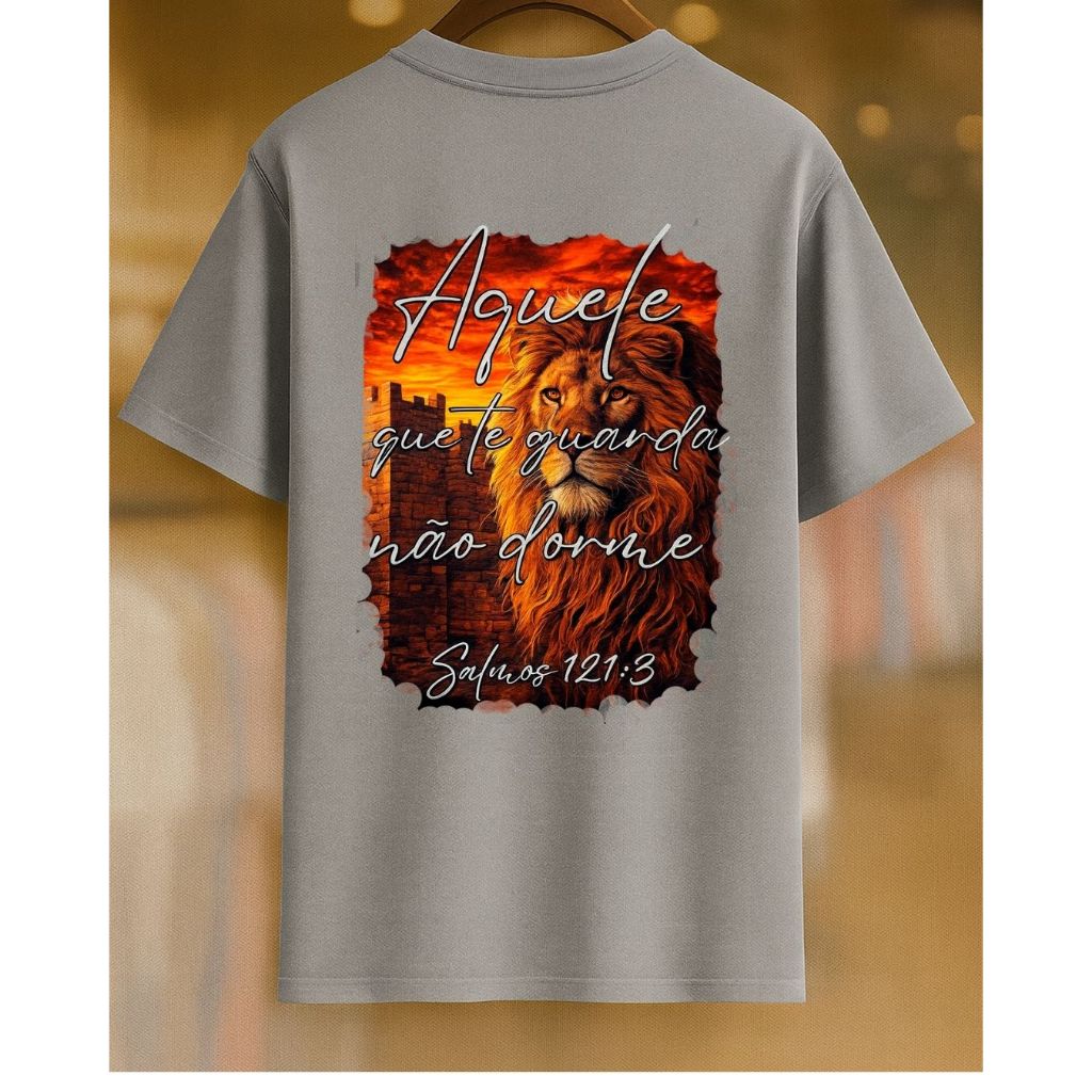 Camiseta Salmos 121:3 Religioso Estampada 100% Algodão Unissex Masculino Feminino Confortável