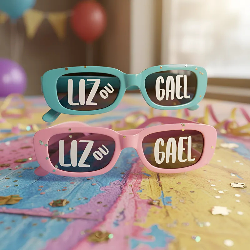 kit 2 Óculos Chá Revelação Rosa e Azul Lilas Verde Cores Boy Girl Lembrancinha Menina Menino Chá de bebê em Oferta na Shopee