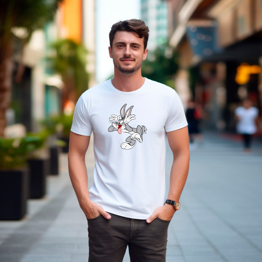 Camiseta Premium Masculino Pernalonga: Estilo e Personalidade 100% Algodão Penteado Qualidade Superior