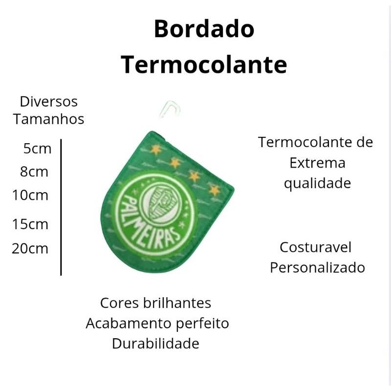 Patch Bordado Palmeiras Rhumell Retro Termocolante Totalmente Bordado