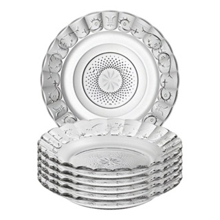 Jogo De Pratos Fundos Egípcio 6 Peças Estrela Transparente em Oferta na Shopee