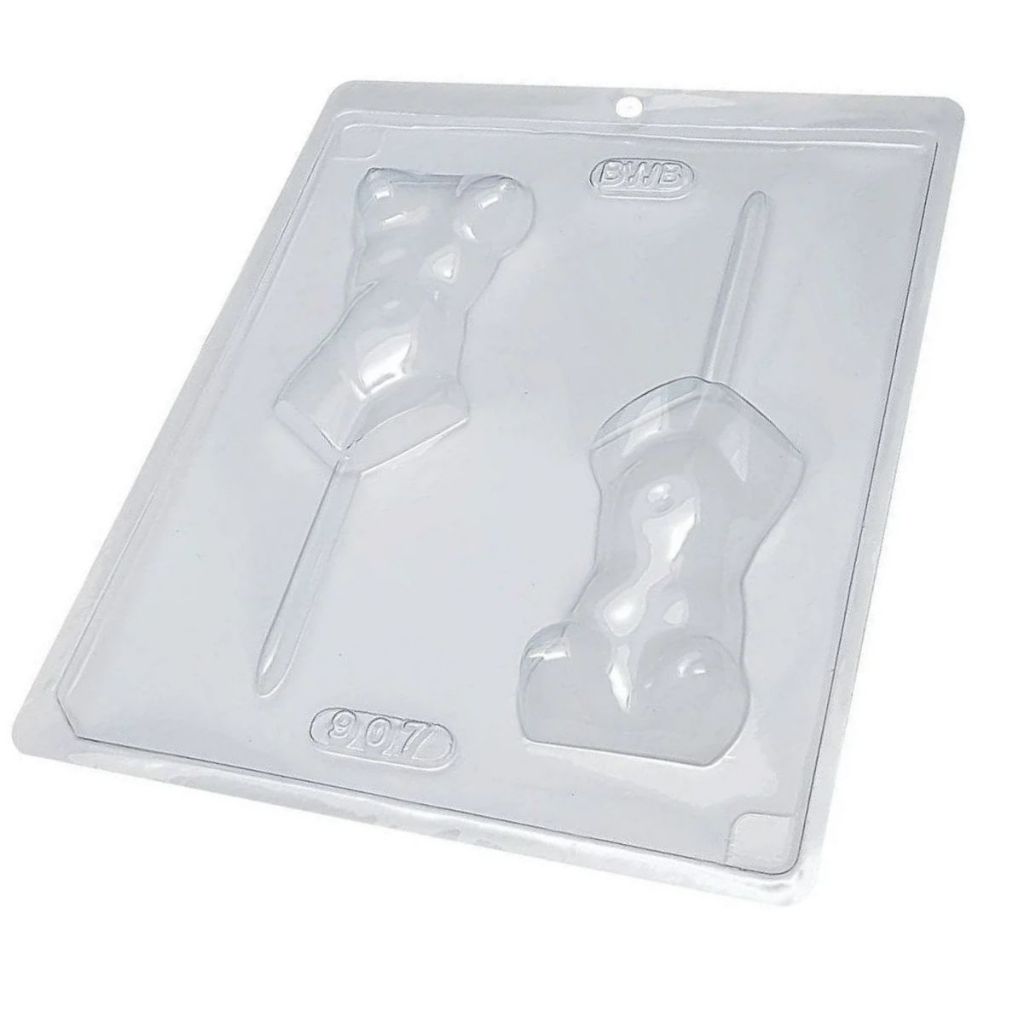 Kit 09 Formas em acetato Meio corpo feminino Transparente - chocolate páscoa