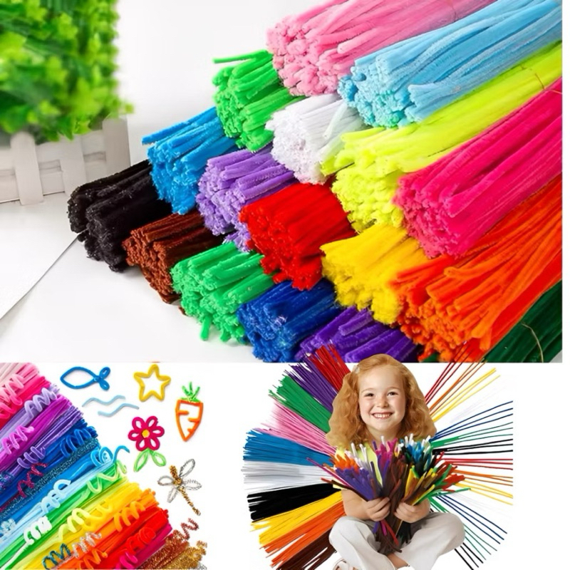 Kit 100 Tiras 30cm de Limpador de Cachimbo Colorido Artesanato Infantil – Fios Macios e Flexíveis para DIY e Escola em Oferta na Shopee