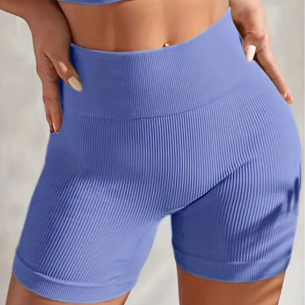 Shorts Fitness Canelado Academia Treino Yoga Zero Transparencia Feminino Poliamida Premium