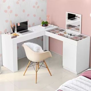 Escrivaninha Penteadeira Mobler Princesa em Oferta na Shopee