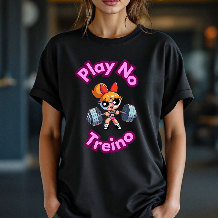 Camisetão Algodão de Treino Feminino T-shirt Gym Larga Blusão Academia Crossfit