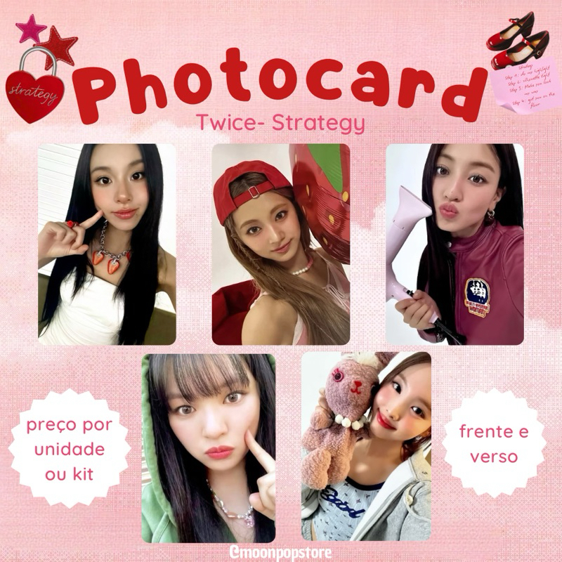 Photocard Kpop Twice Strategy- VALOR POR UNIDADE OU KIT- Fanmade frente e verso