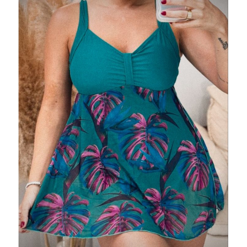 ✨ Maiô Vestido PLUS SIZE Estampado Elegance Verão ✨ em Oferta na Shopee