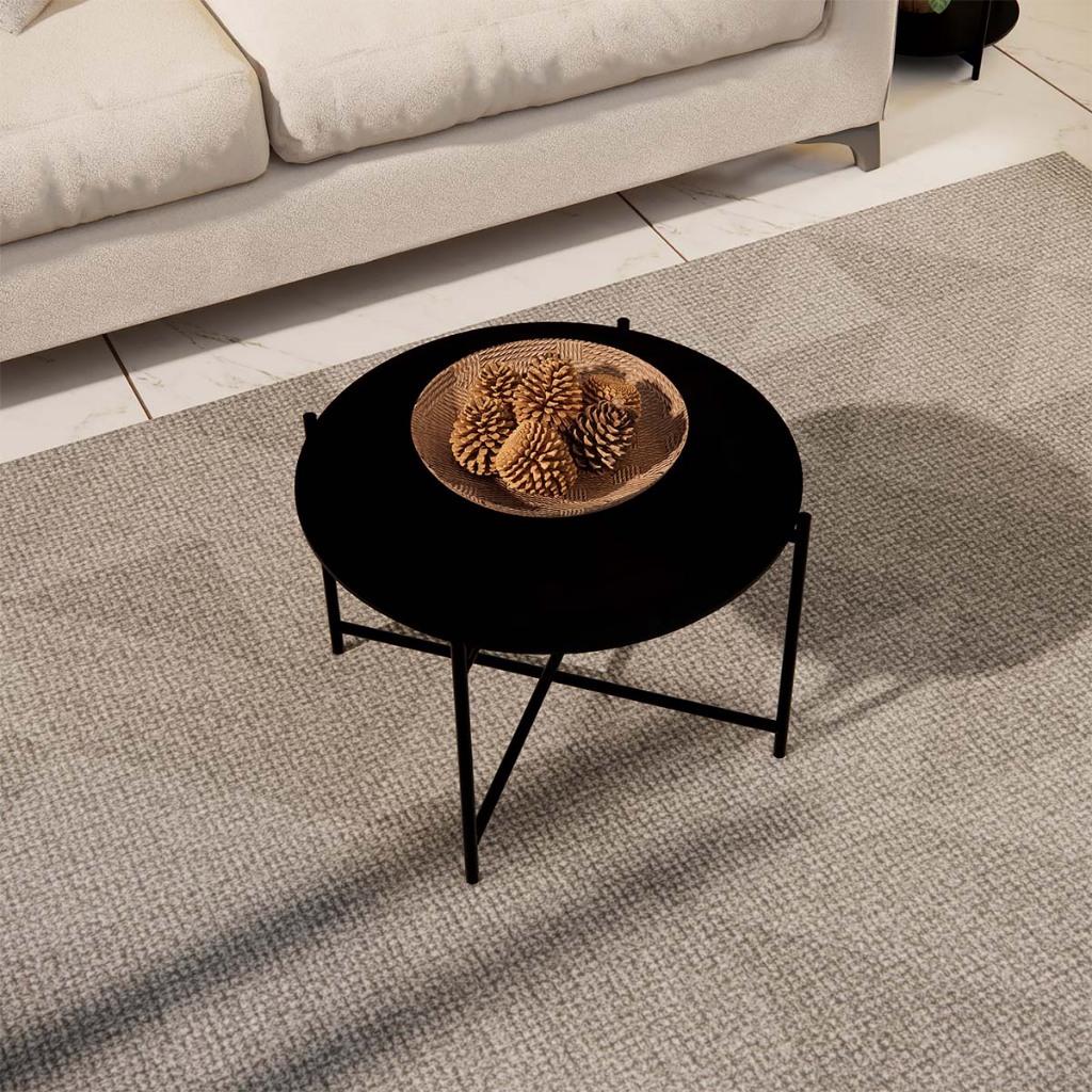 Mesinha de Centro Redonda Grande Para Sala Estilo Industrial Mesa Moderna Minimalista