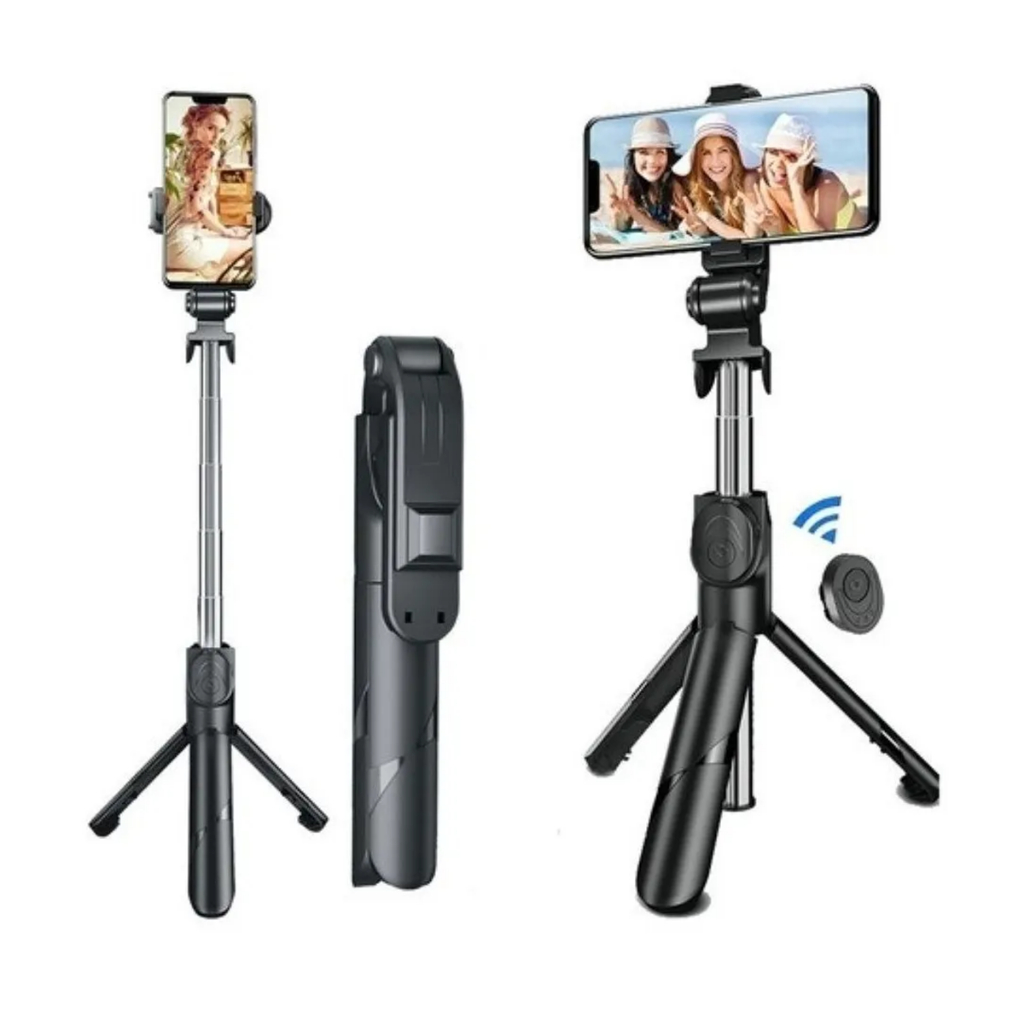 Bastão Pau de Selfie Tira Foto Botão Bluetooth Extensível para Smartphone Celular Monopod Preto