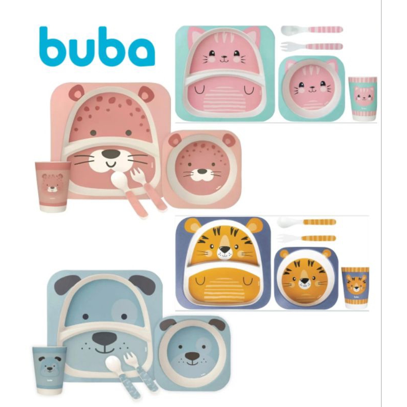 Kit Refeição fibra de Bambu 2, 3 ou 5 peças Buba em Oferta na Shopee