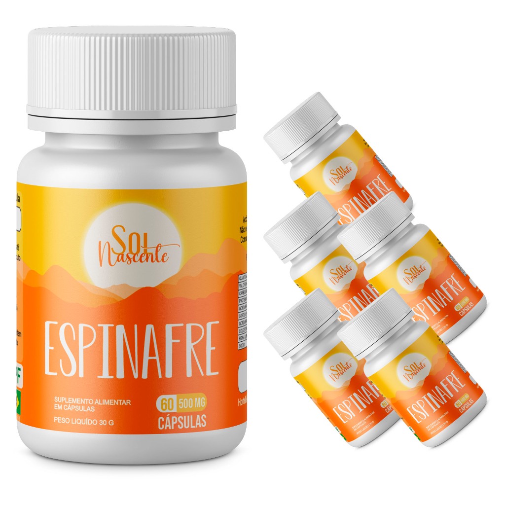 Kit 6 Potes - Suplemento de Espinafre Premium 500 mg - 60 cápsulas