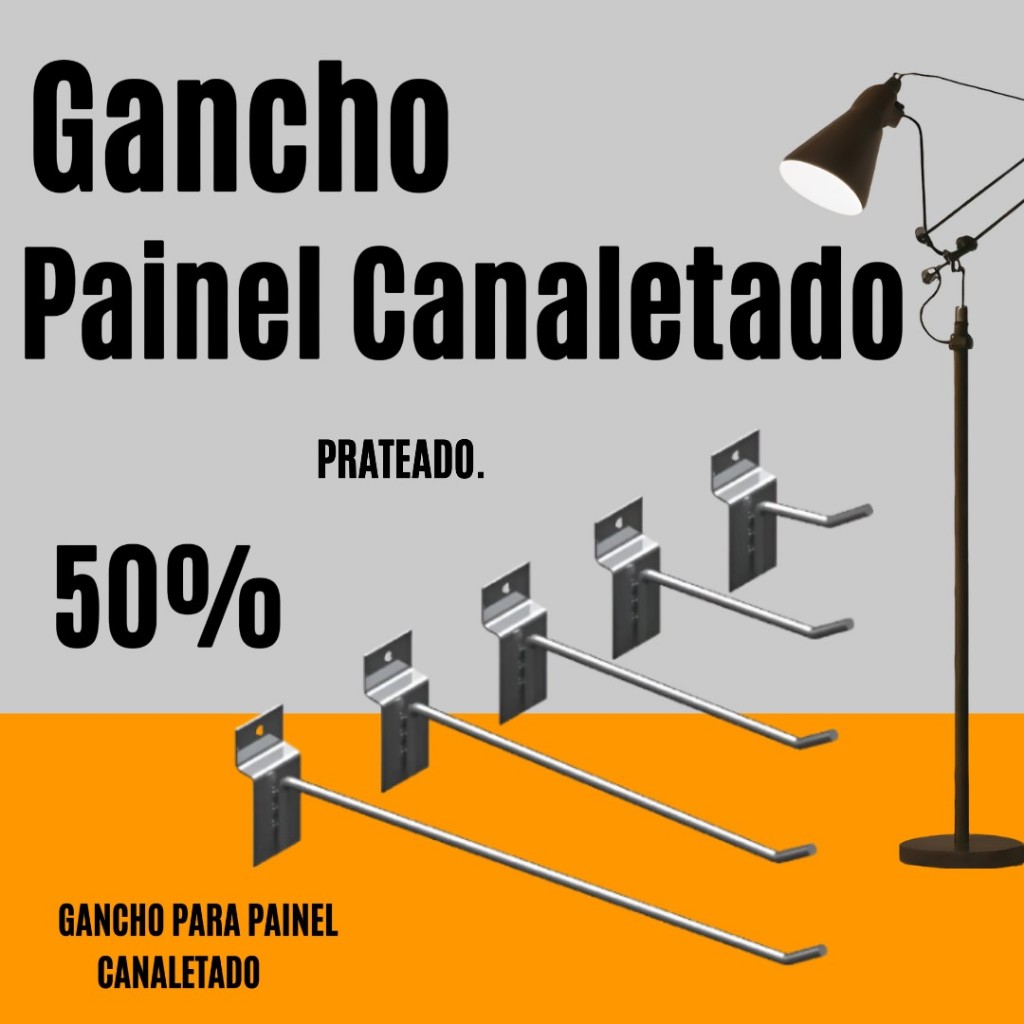 Gancho painel canaletado 10 peças painel expositor em Oferta na Shopee