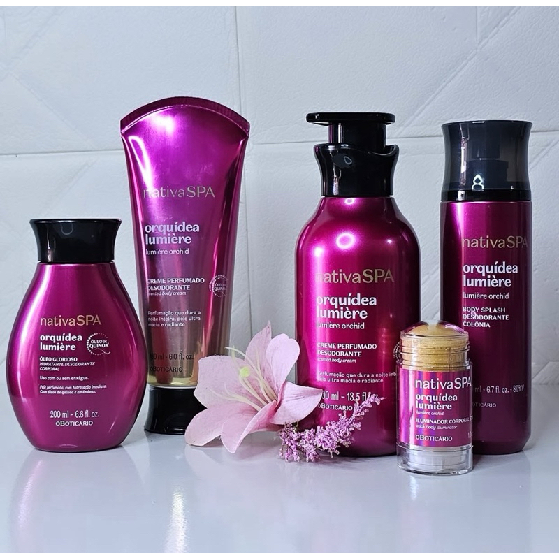 LANÇAMENTO O BOTICÁRIO NATIVA SPA ORQUÍDEA LUMIERE LOÇÃO HIDRATANTE, BODY SPLASH E OLEO CORPORAL