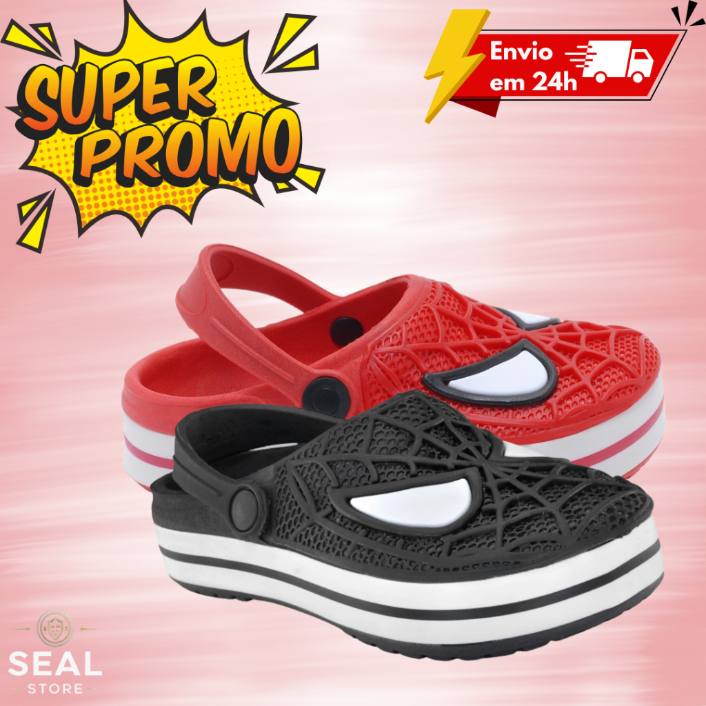 Sandália Crocks Babuche Infantil Homem Aranha Menino Papete Confort em Oferta na Shopee
