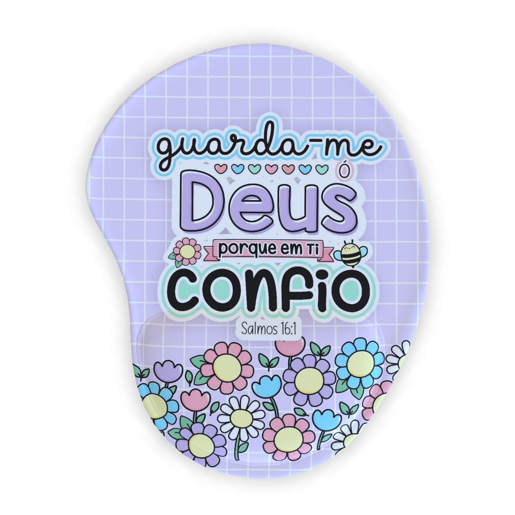 Mousepad com apoio - acessório informática computador, neopreme com emborrachado, estampas impressão digital