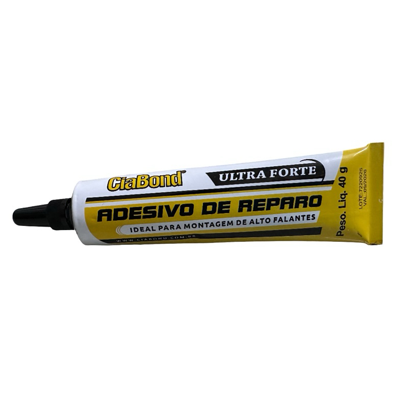 Cola preta borracha para alto auto falante ultra forte 40g ciabond