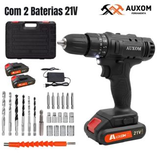 AUXOM Parafusadeira Furadeira 21V 2 Baterias Com Maleta e Acessórios Completo Ferramentas Elétri em Oferta na Shopee