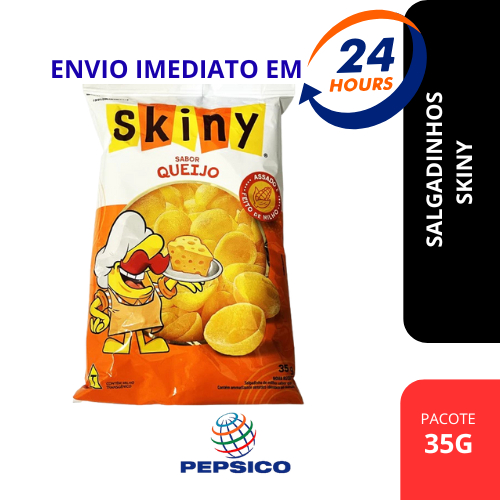 Salgadinho Skiny Assado Clássico, Queijo e Presunto | 35g e 60g | Lanche Irresistível!