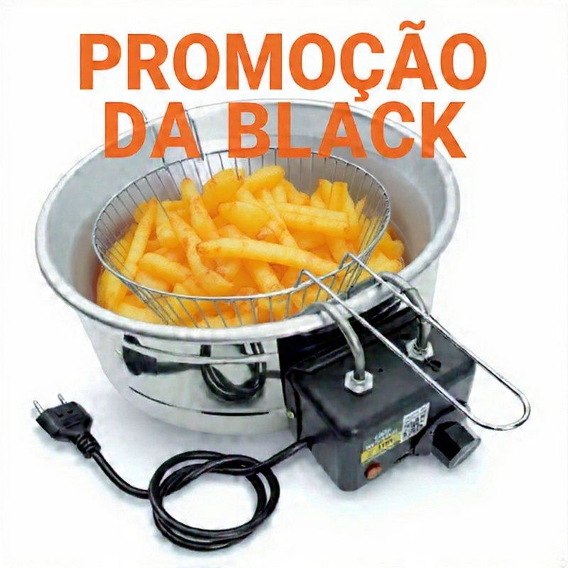 Fritadeira Elétrica Industrial 5 Litros Aluminio Tacho