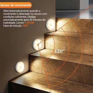 LED Luz Noturna LED Sensor de Movimento USB Recarregável, Lâmpada de Noite Dual Color Luz Quente Fria em Oferta na Shopee