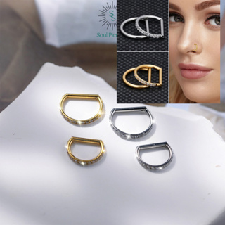 Piercing Meia Argola Clik Titânio PVD Zircônia Revestimento Septril  Rook Piercing Conch Nariz piercing orelha Tragus em Oferta na Shopee