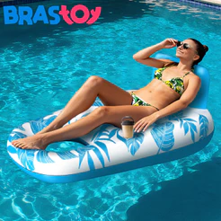 Colchão Boia Inflável com Porta Copos 152x100x62CM Brastoy