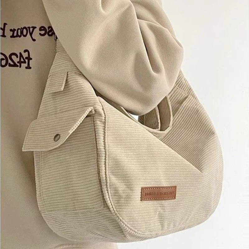 Bolsa Tote Em Sarja Coreana Perfeita Para Executivas E Dias Frios Com Estilo E Capacidade