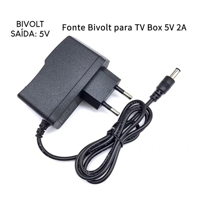 Fonte Especializada para TV Box: Bivolt com Conector P4 5.5mm e Saída Estável 5V 2A em Oferta na Shopee