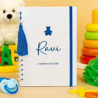 Caderneta de Vacinação Minimalista Menino Ursinho Personalizada c/ Nome em Oferta na Shopee