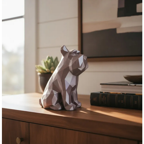 Estatua cachorro facetada / lowpoly Schnauzer - ACHADINHOS