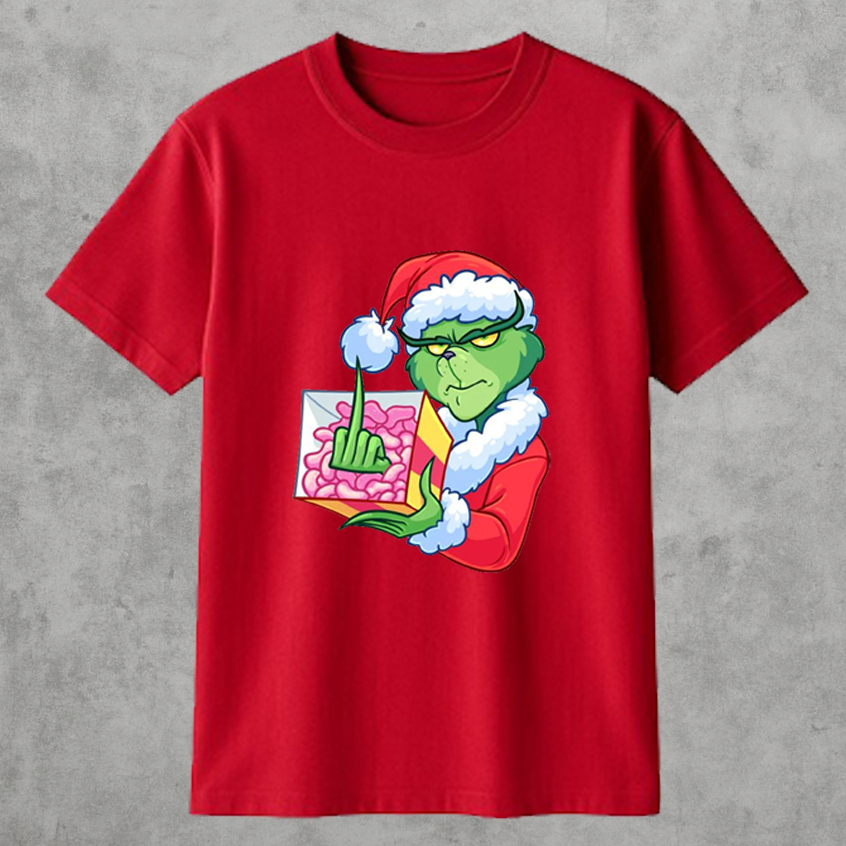 Camiseta Básica Masculina Natal Grinch Blusa Feminina 100% Algodão Gola Redonda Lançamento