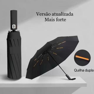 Guarda-Chuva Automático Resistente ao Vento - Abre e Fecha com 1 Botão, Dupla Vareta, Pro…