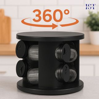Porta Tempero Giratório 6 Potes Vidro Tampa Dosadora Condimentos Premium em Oferta na Shopee