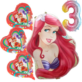 KIT PRINCESA ARIEL COM NÚMERO BALÃO METALIZADO TEMA PRINCESA DESENHO FILME SEREIA FUNDO MAR ANIMAÇÃO HÉLIO OU AR em Oferta na Shopee