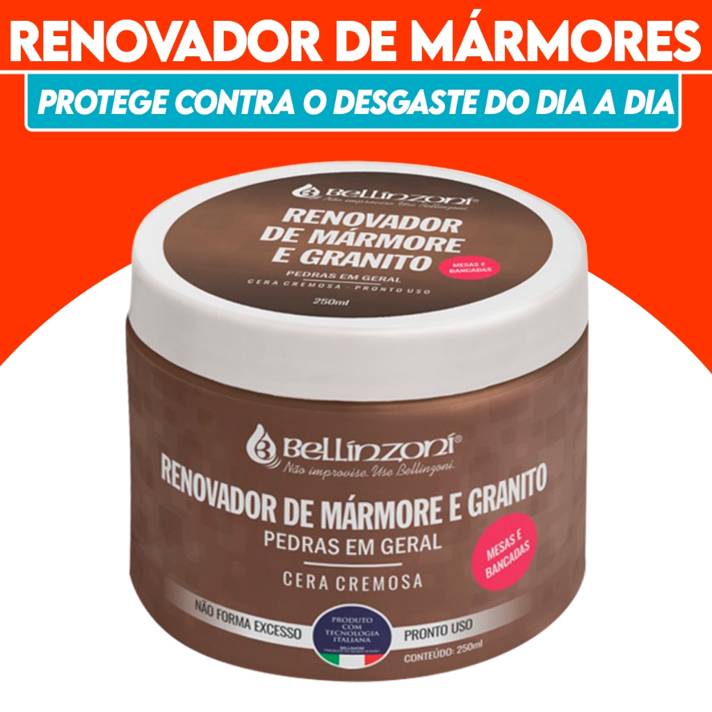 Renovador de Mármores e  Granitos Bellinzoni 250ml - Mesa e Bancada