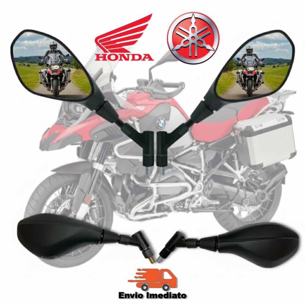 Retrovisor Bmw F800 Haste Curta 360° Articulado Retratil Gs1200 Honda Yamaha Titan Fan Fazer Lander em Oferta na Shopee