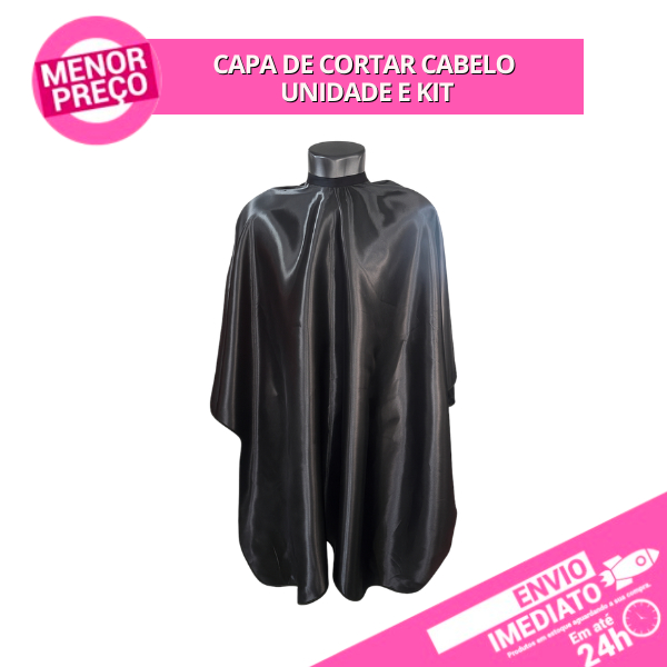 Capa Cortar Cabelo Unissex Barbearia Cabeleireiro Barbeiro Tecido Poliéster 100x140cm