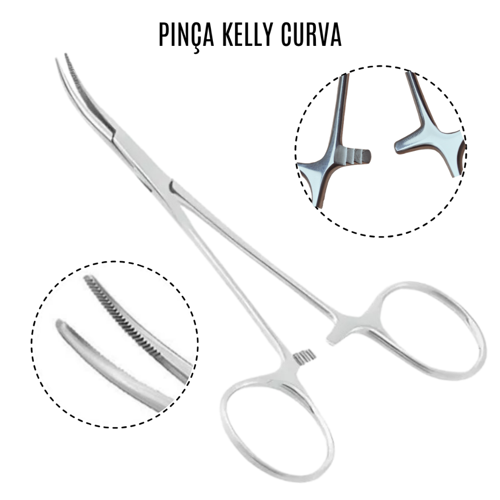 Pinças Variações Curvas Cirúrgica Dissecação Sutura Aço Inox em Oferta na Shopee