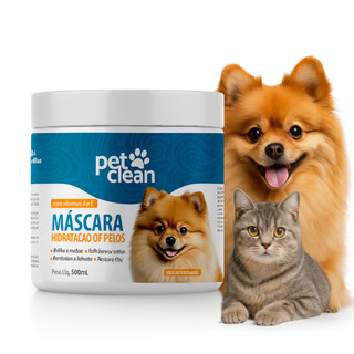 Máscara Hidratação Pet Clean 500g Revitalizante Para Cães e Gatos Soft Line Brilho e Maciez
